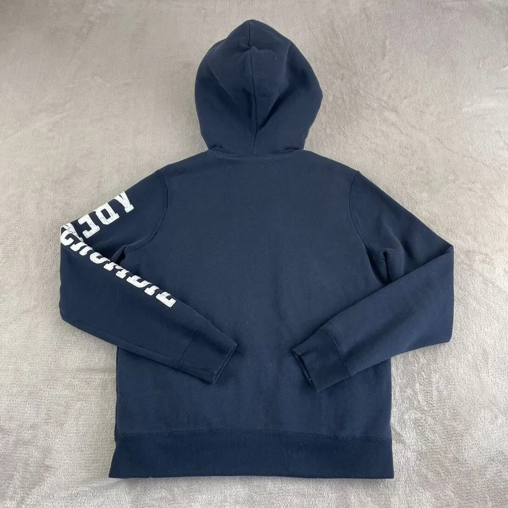 Abercrombie Fitch Kids 13/14 Hoodie Full‎ Zip Sherpa Lined Spell Out Logo Preppy